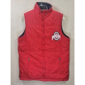 NCAA Label Ohio State Buckeyes Reversible Puffer Vest Jacket Adult Size Small‎